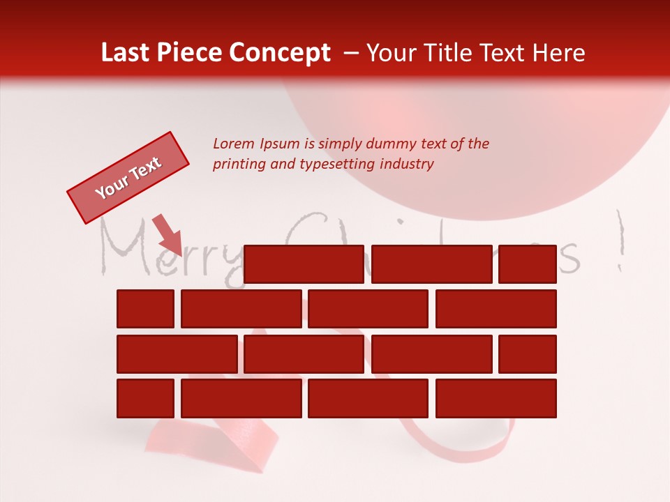Text Red Ornamented PowerPoint Template