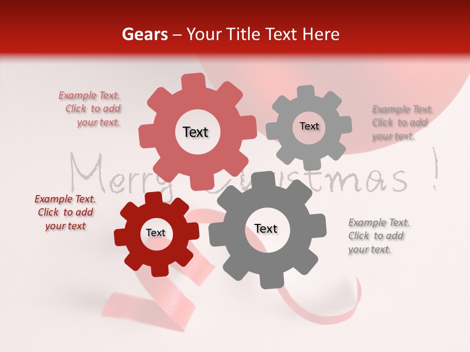 Text Red Ornamented PowerPoint Template