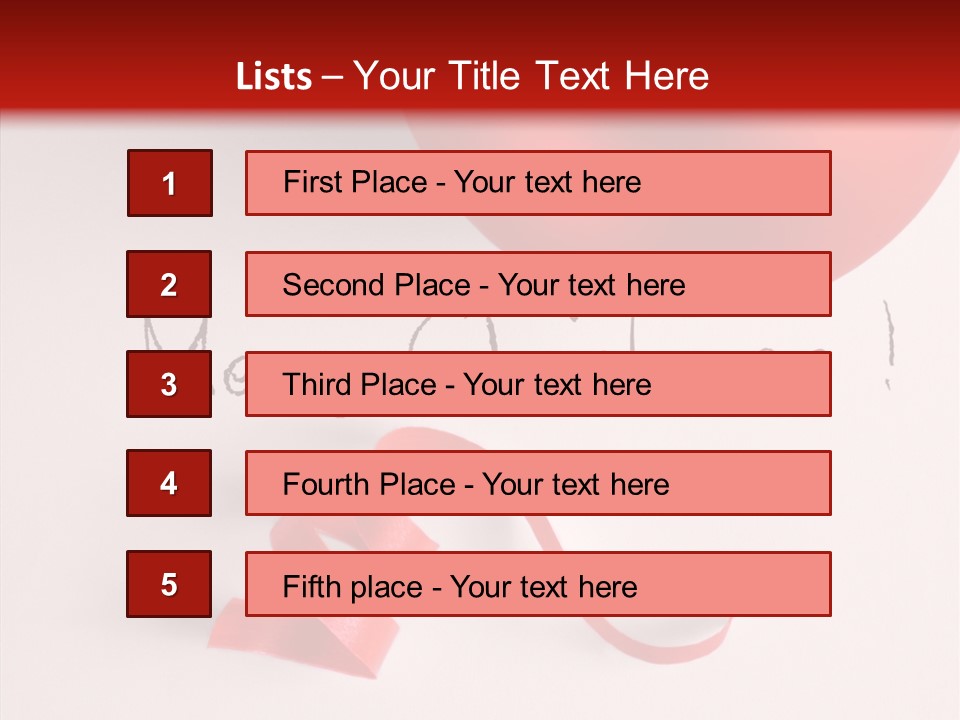 Text Red Ornamented PowerPoint Template