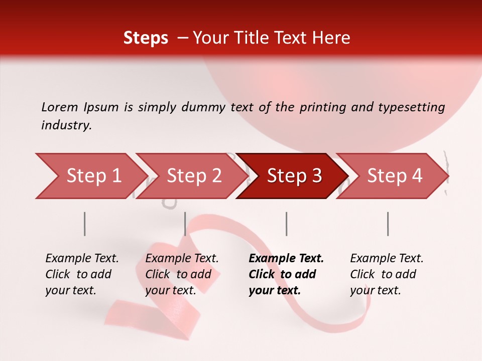Text Red Ornamented PowerPoint Template