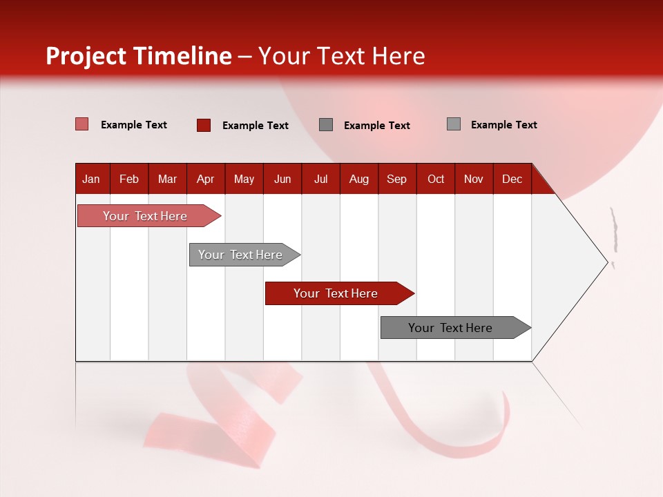 Text Red Ornamented PowerPoint Template