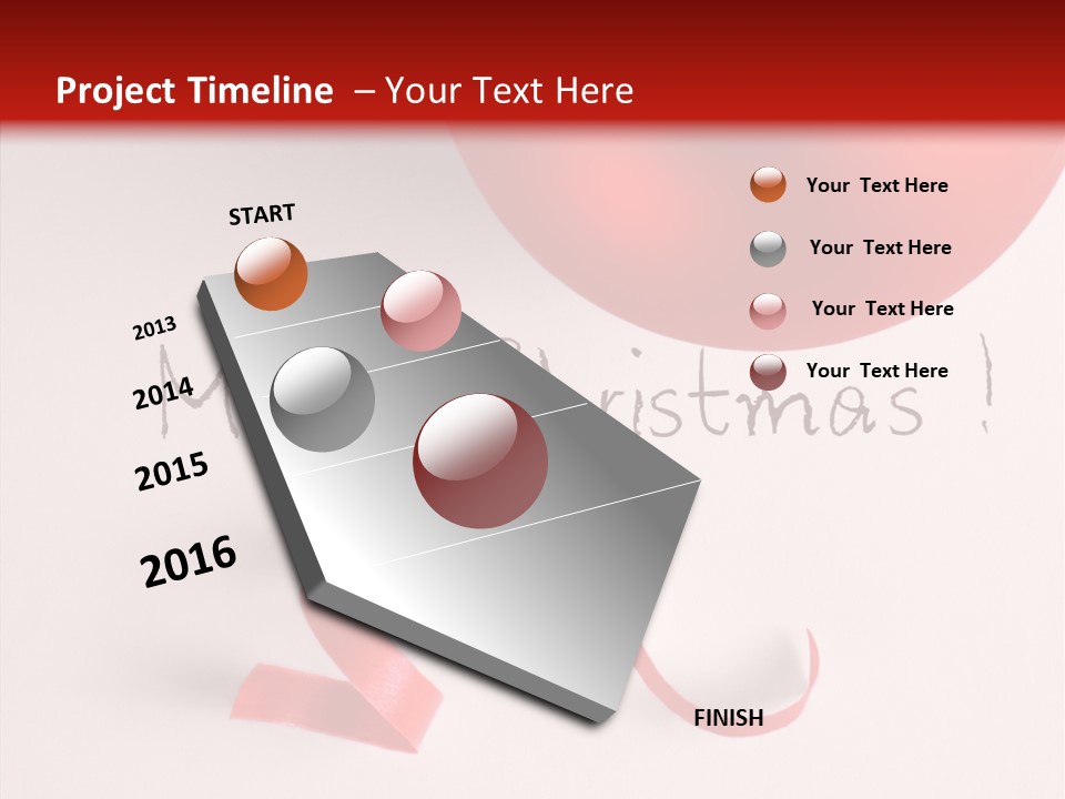 Text Red Ornamented PowerPoint Template