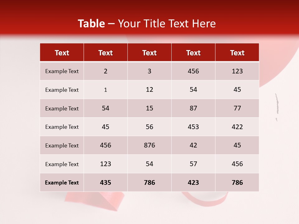 Text Red Ornamented PowerPoint Template