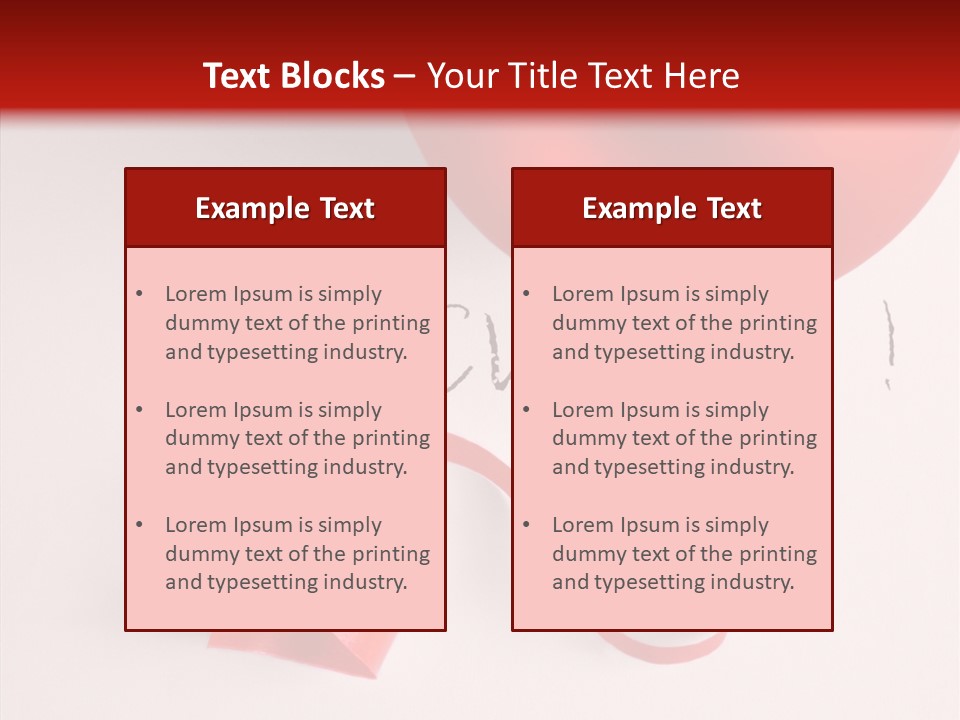 Text Red Ornamented PowerPoint Template