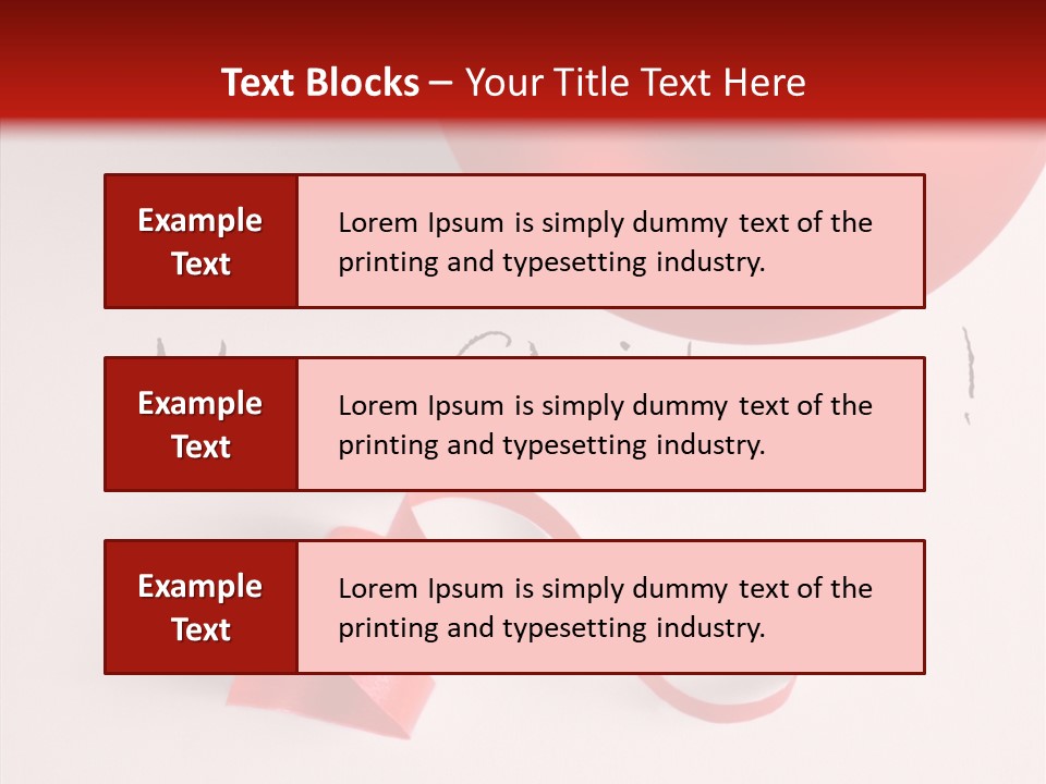 Text Red Ornamented PowerPoint Template