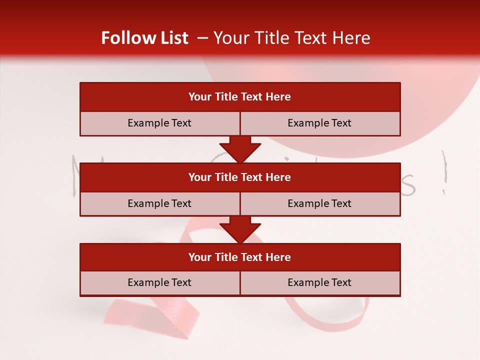 Text Red Ornamented PowerPoint Template
