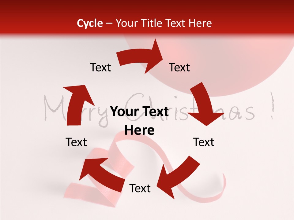 Text Red Ornamented PowerPoint Template