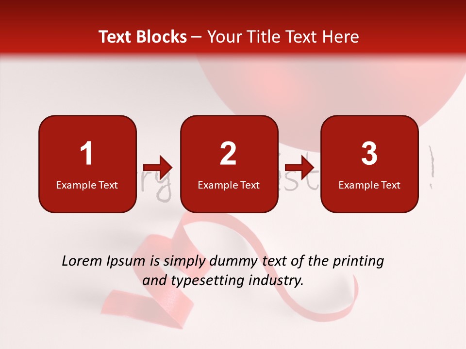 Text Red Ornamented PowerPoint Template