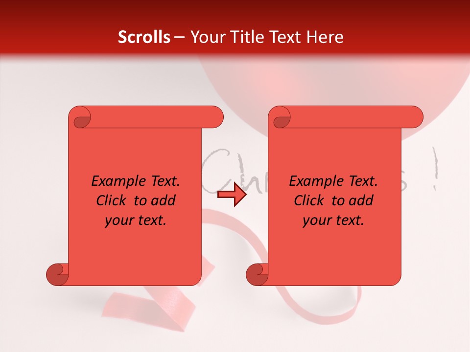 Text Red Ornamented PowerPoint Template
