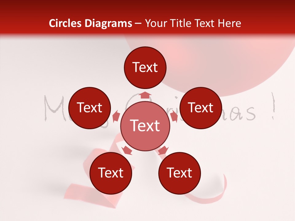 Text Red Ornamented PowerPoint Template