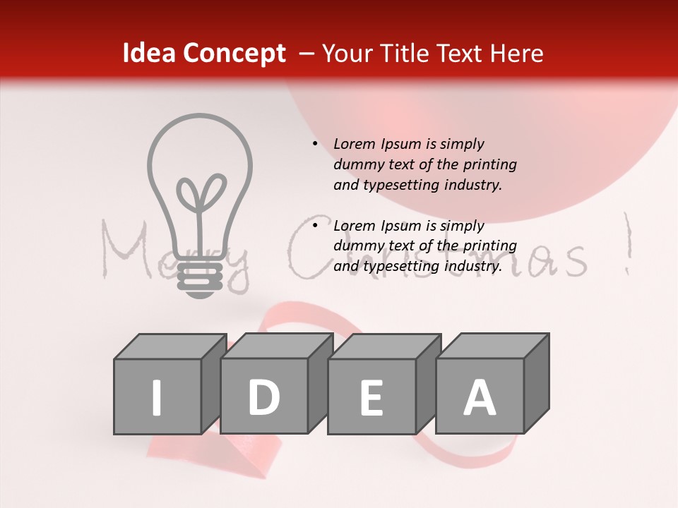 Text Red Ornamented PowerPoint Template
