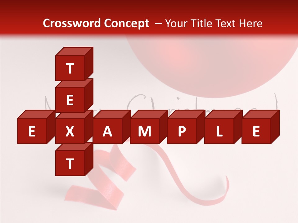 Text Red Ornamented PowerPoint Template