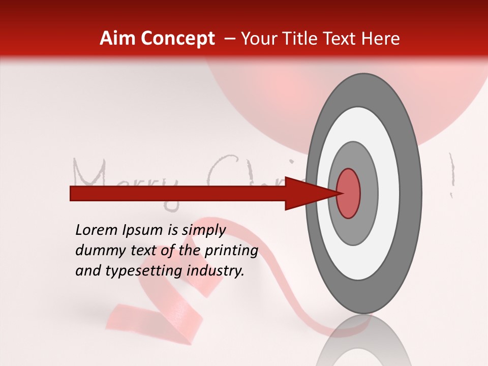 Text Red Ornamented PowerPoint Template