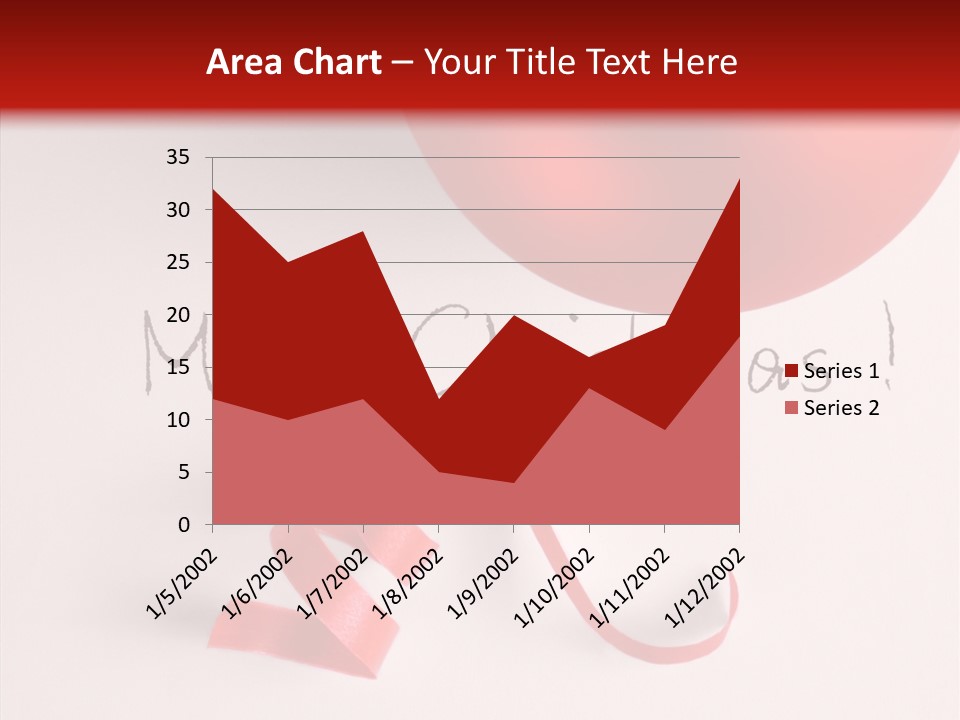 Text Red Ornamented PowerPoint Template