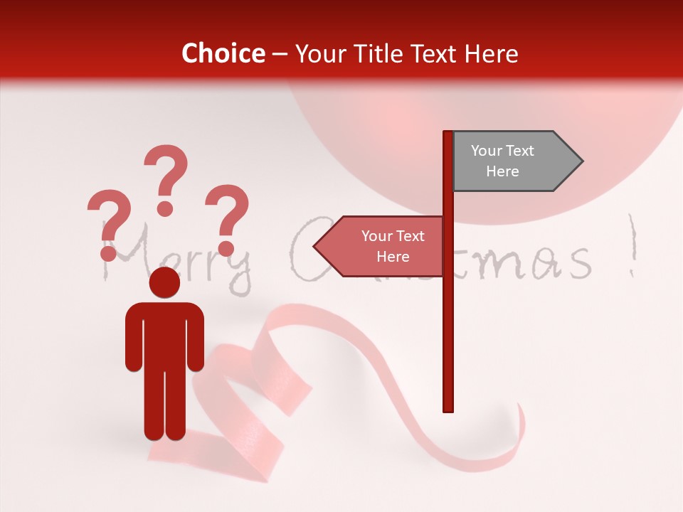 Text Red Ornamented PowerPoint Template