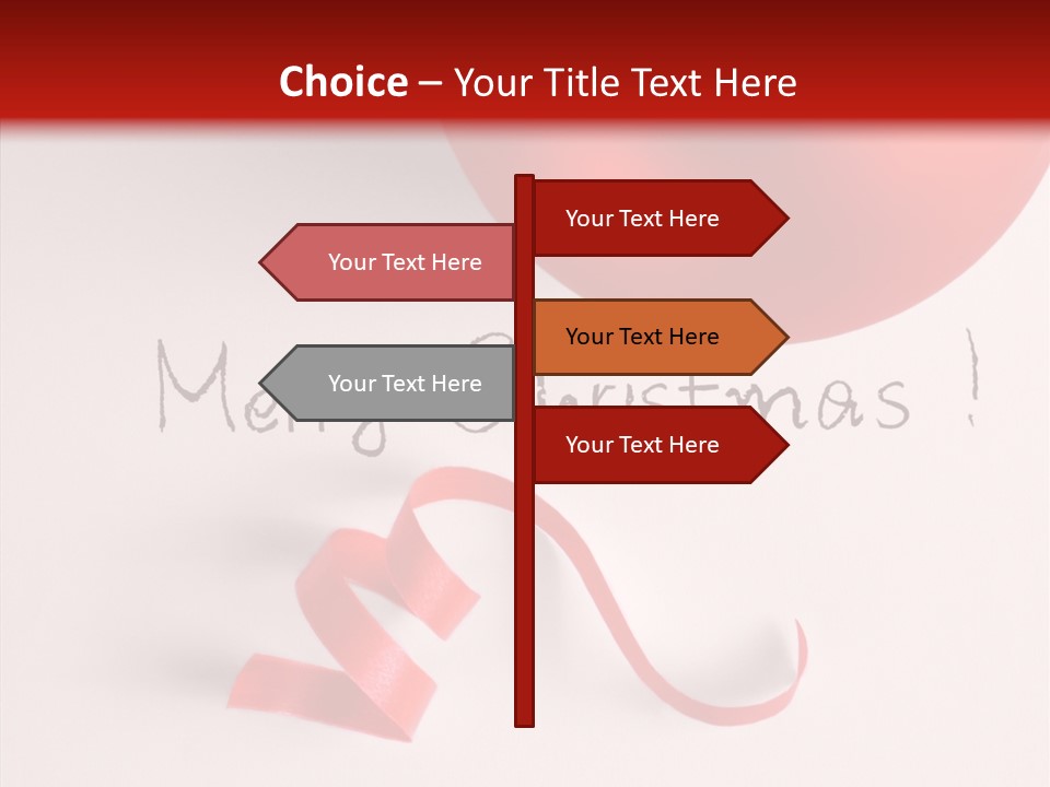 Text Red Ornamented PowerPoint Template