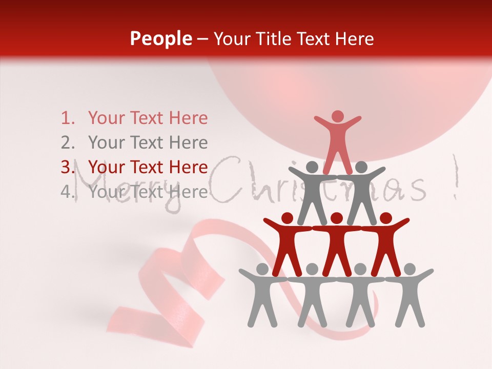 Text Red Ornamented PowerPoint Template