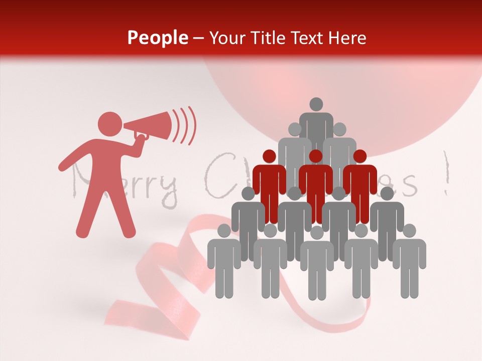 Text Red Ornamented PowerPoint Template