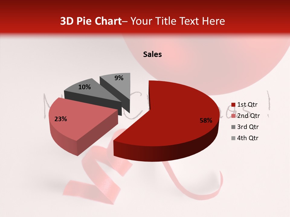 Text Red Ornamented PowerPoint Template