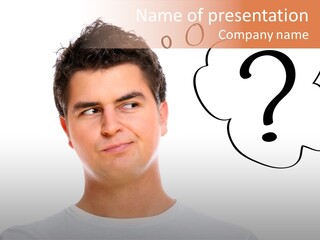 Handsome Shirt Holding PowerPoint Template