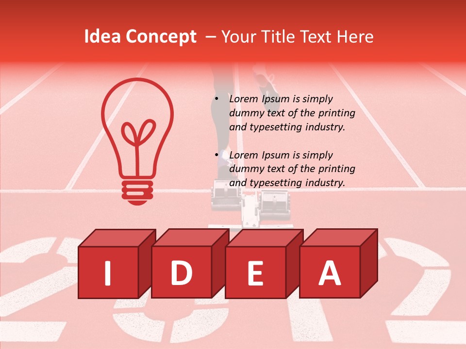 Red Simplicity Block PowerPoint Template