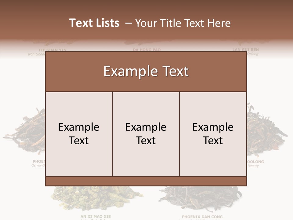 Osmanthus Wu Yi Iron Goddess Of Mercy PowerPoint Template