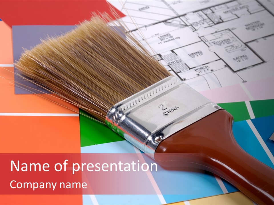 Construction Contractor Paintbrush PowerPoint Template