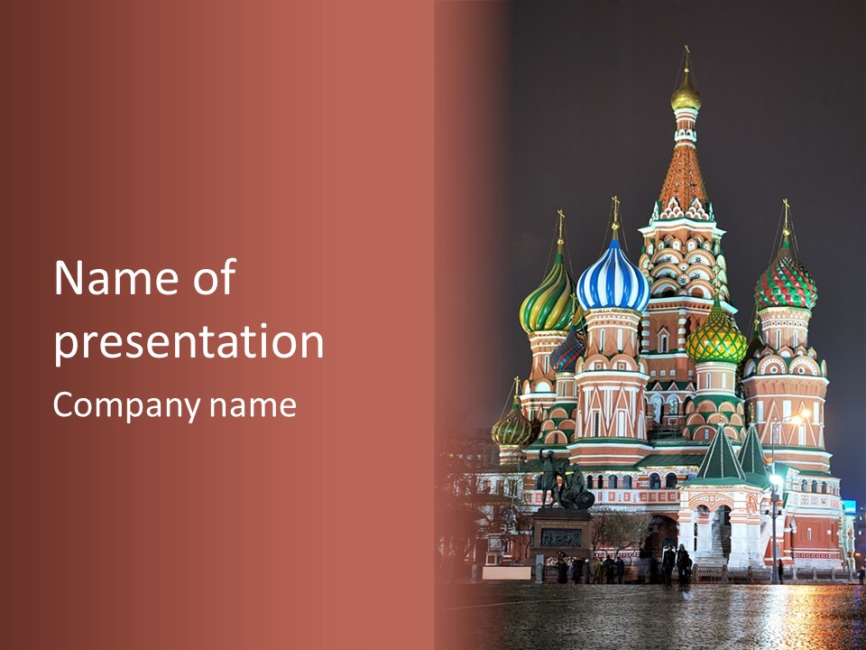 Kremlin Area Cathedral PowerPoint Template