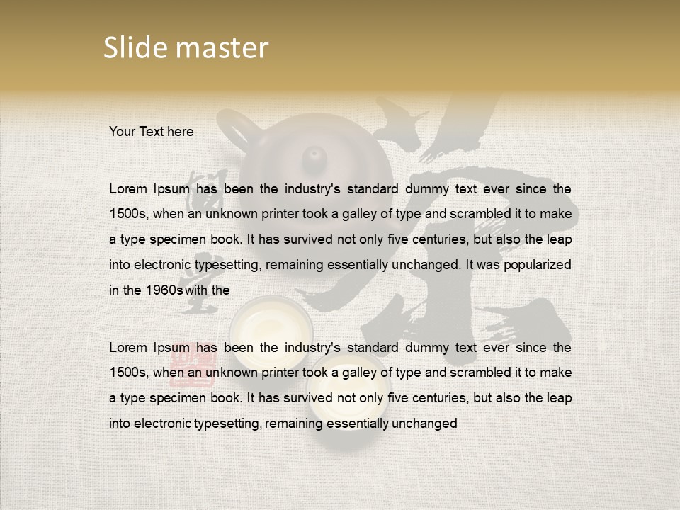 Chinese Calligraphy Chinese Art Korean PowerPoint Template