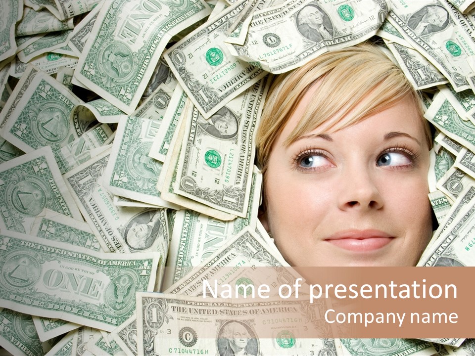 Female Dollars  PowerPoint Template