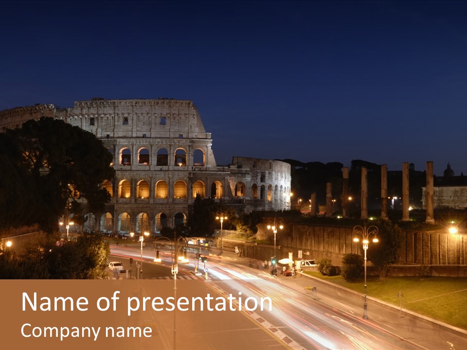 Coliseum Roman Scene PowerPoint Template