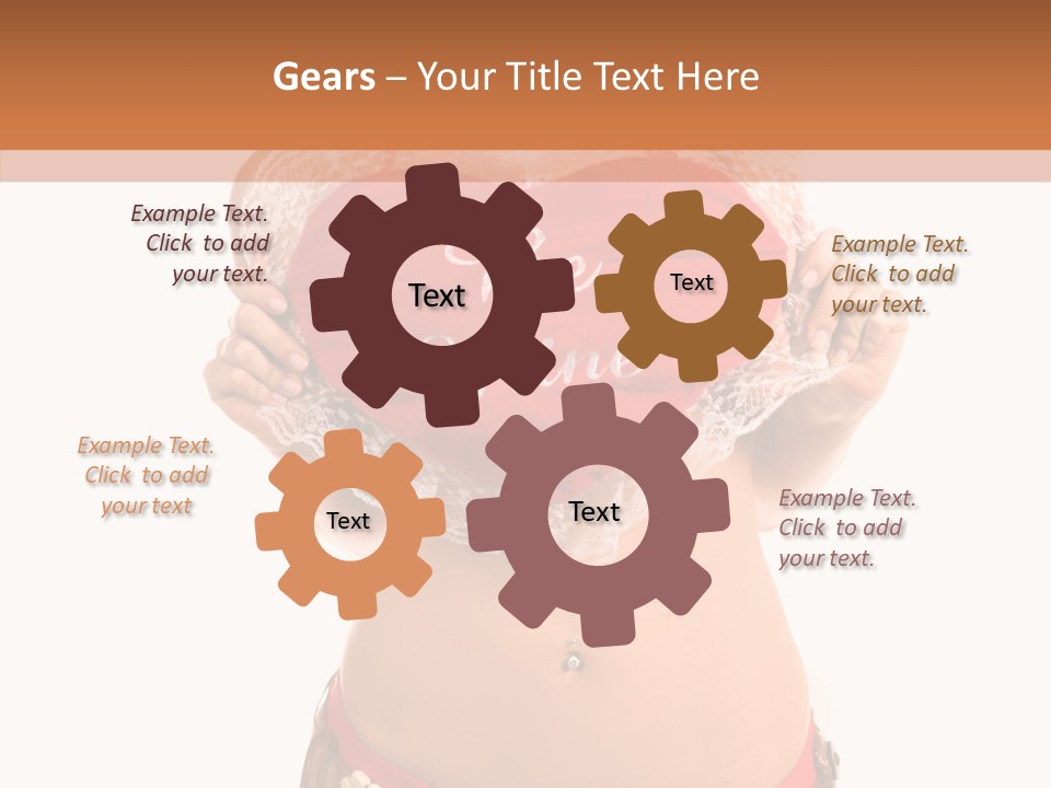 Young Women Red PowerPoint Template