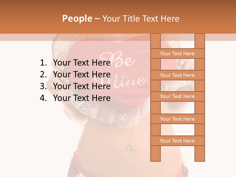Young Women Red PowerPoint Template