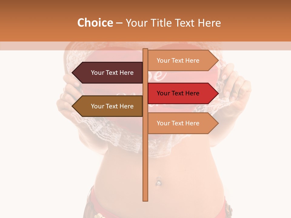 Young Women Red PowerPoint Template