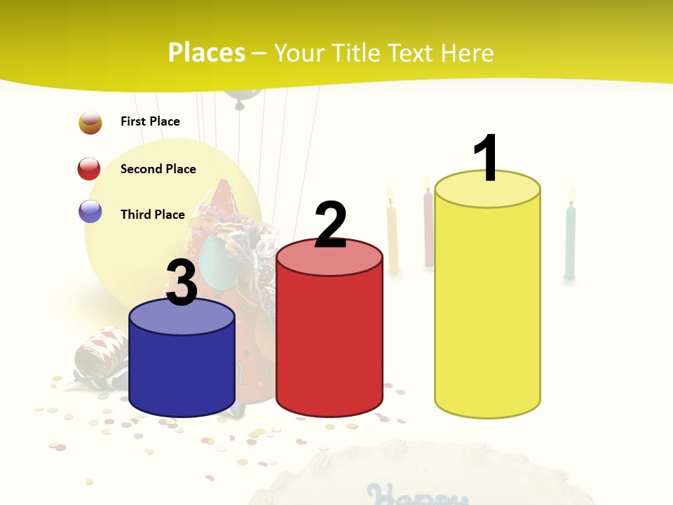 White Balloons Candles PowerPoint Template