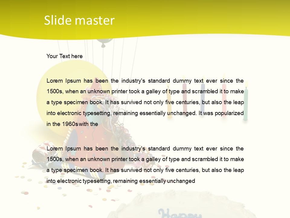 White Balloons Candles PowerPoint Template