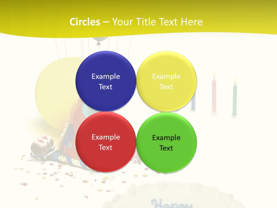 White Balloons Candles PowerPoint Template