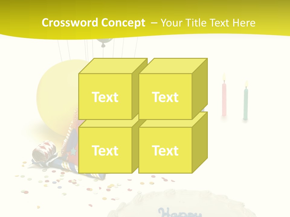 White Balloons Candles PowerPoint Template