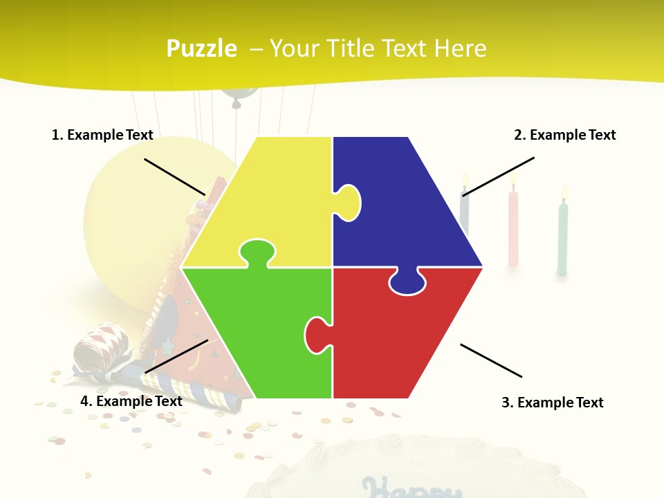 White Balloons Candles PowerPoint Template