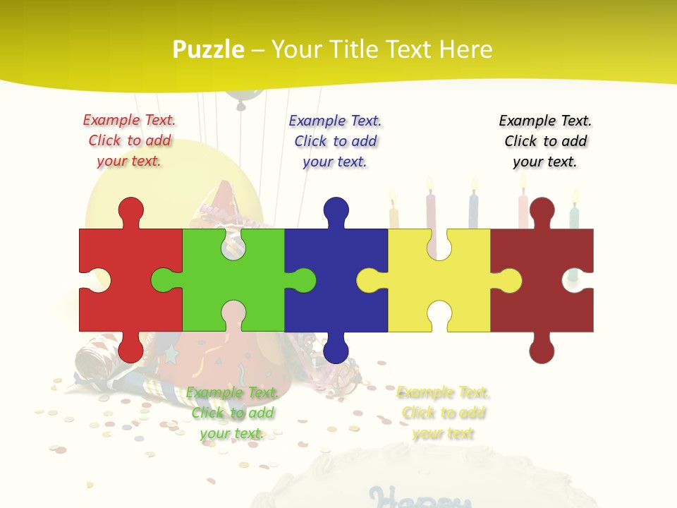 White Balloons Candles PowerPoint Template