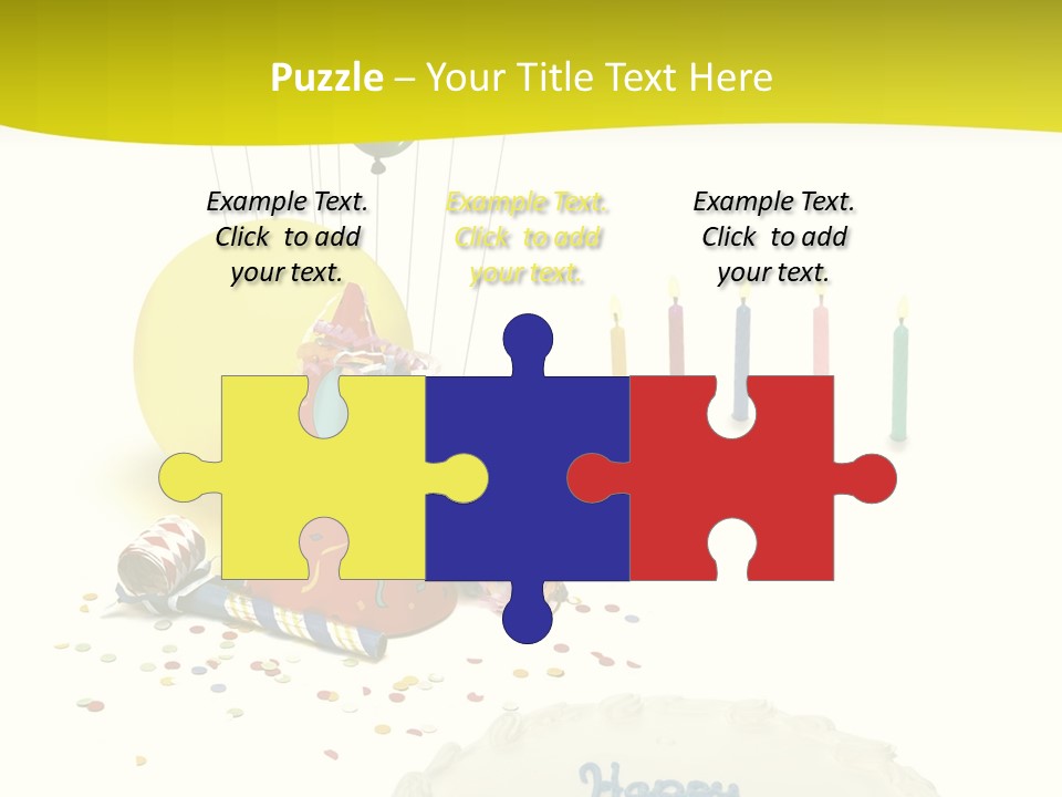 White Balloons Candles PowerPoint Template