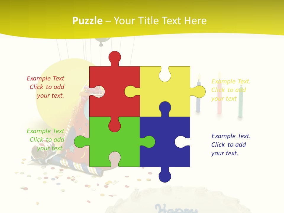 White Balloons Candles PowerPoint Template