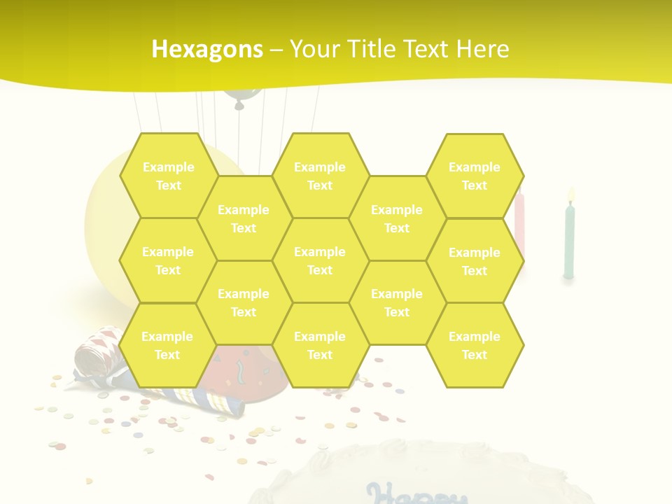 White Balloons Candles PowerPoint Template