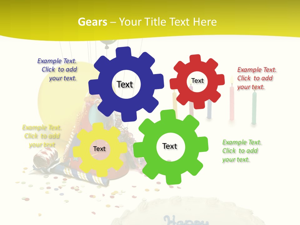 White Balloons Candles PowerPoint Template