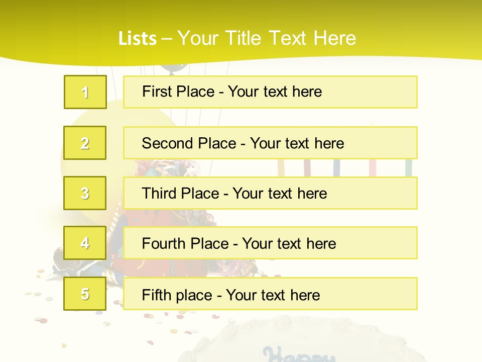White Balloons Candles PowerPoint Template