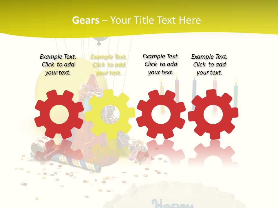 White Balloons Candles PowerPoint Template