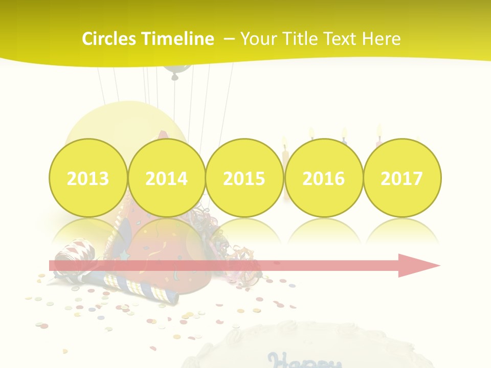 White Balloons Candles PowerPoint Template