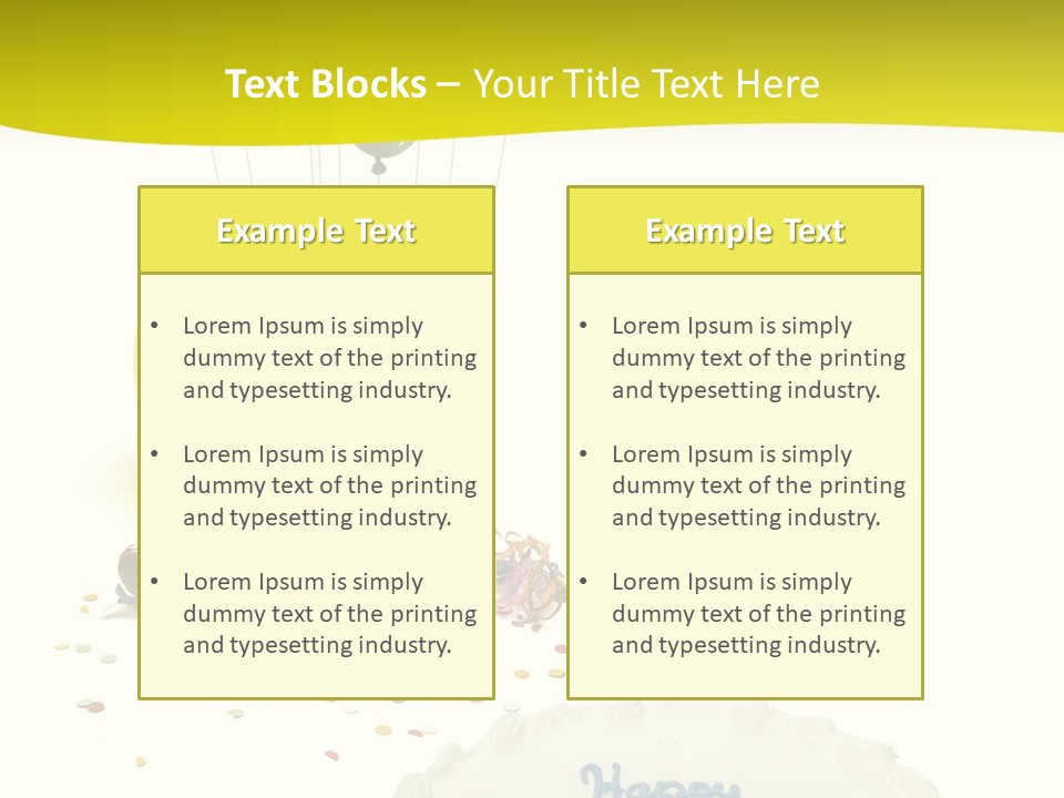 White Balloons Candles PowerPoint Template