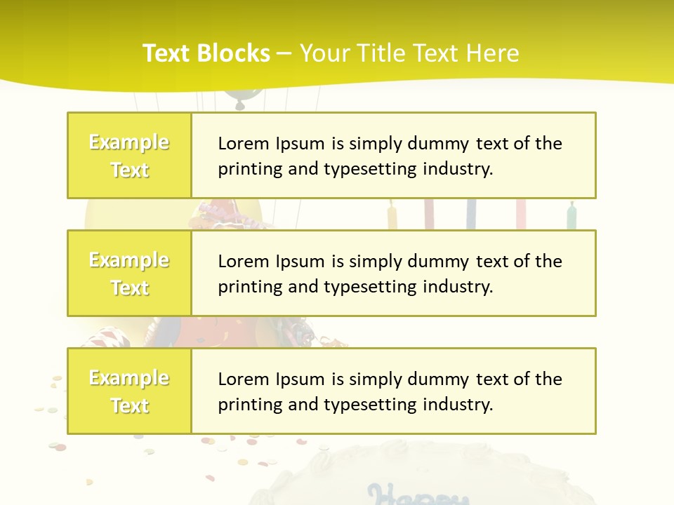 White Balloons Candles PowerPoint Template