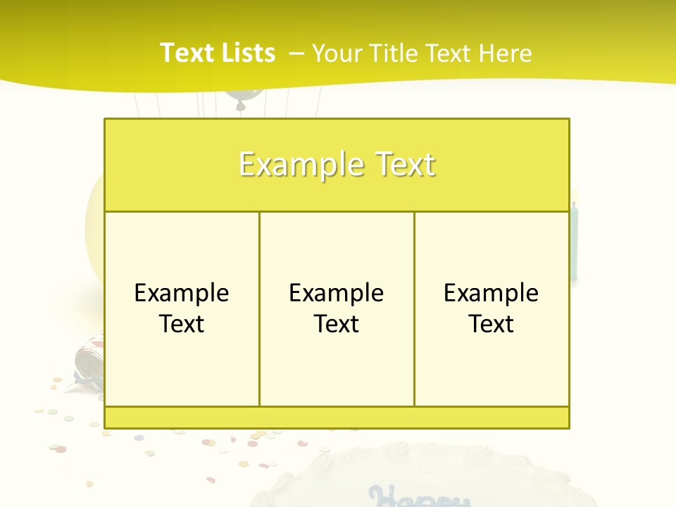 White Balloons Candles PowerPoint Template